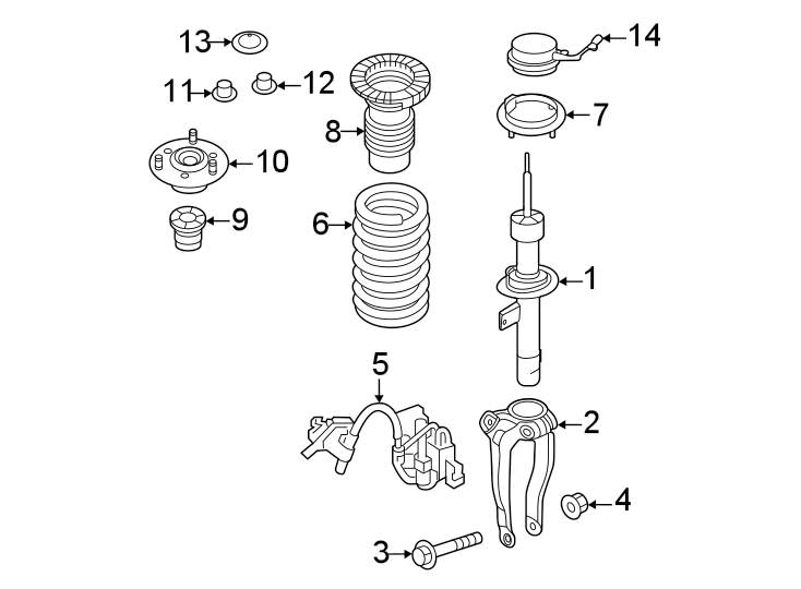 Diagram Front suspension. Struts & components. for your 2021 Genesis G80   