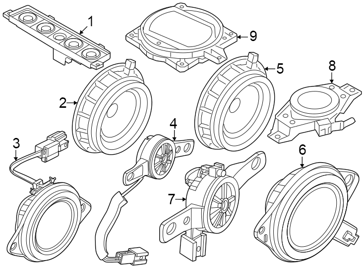 Diagram Instrument panel. Sound system. for your 2023 Genesis GV80   