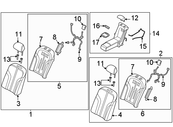 Diagram Seats & tracks. Rear seat components. for your Genesis