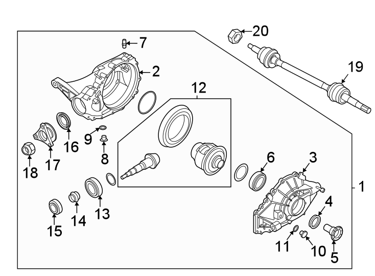 Diagram Rear suspension. Axle & differential. for your 2021 Genesis G80 2.5L A/T RWD Base Sedan 