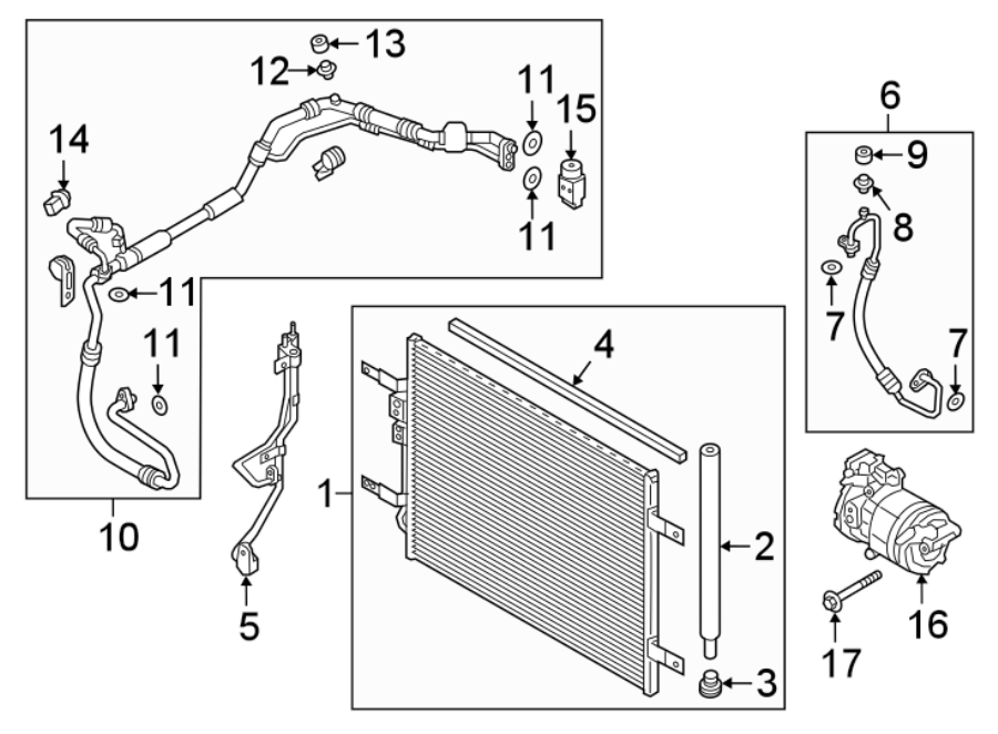 9AIR CONDITIONER & HEATER. COMPRESSOR & LINES. CONDENSER.https://images.simplepart.com/images/parts/motor/fullsize/1085100.png