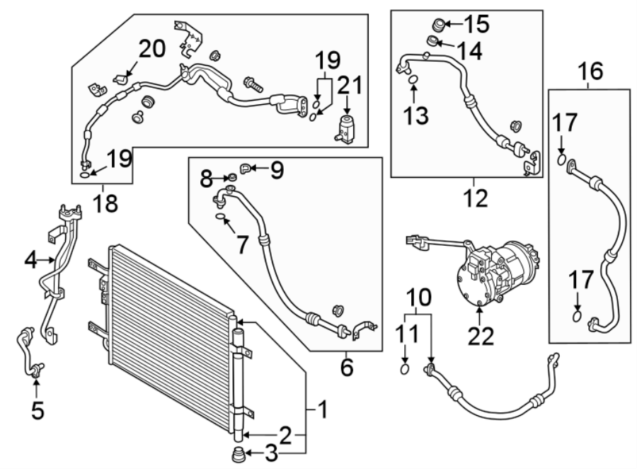 6Air conditioner & heater. Compressor & lines. Condenser.https://images.simplepart.com/images/parts/motor/fullsize/1085115.png