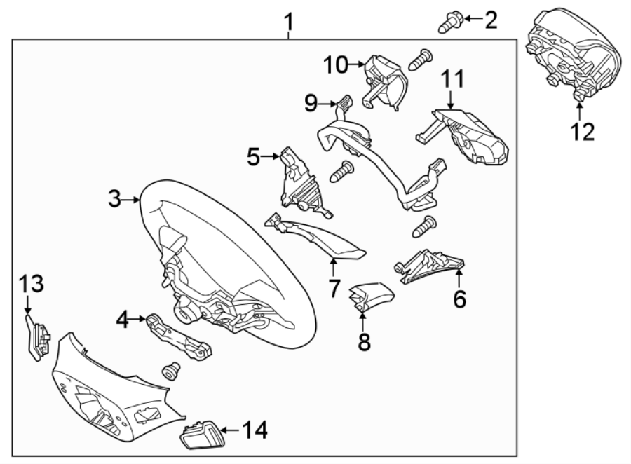 Diagram STEERING WHEEL & TRIM. for your 2012 Hyundai Santa Fe   