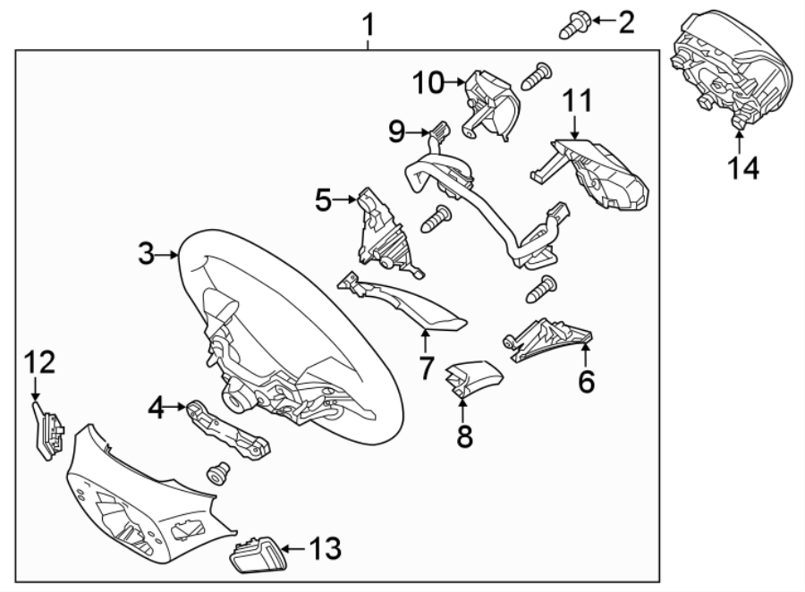 Diagram Steering wheel & trim. for your 2012 Hyundai Santa Fe   