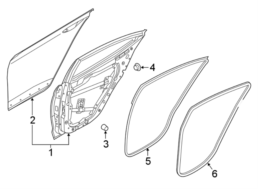 Diagram REAR DOOR. DOOR & COMPONENTS. for your 2017 Hyundai Sonata   