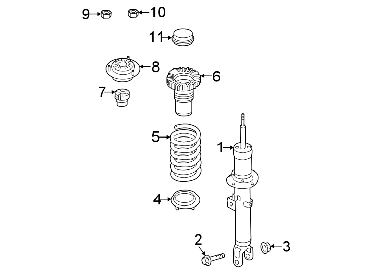 Diagram Front suspension. Struts & components. for your Genesis