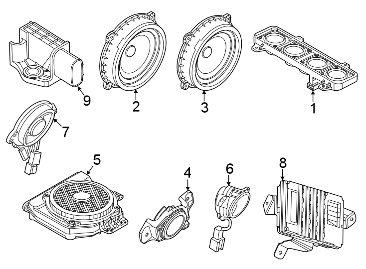 Diagram Instrument panel. Sound system. for your 2023 Genesis G70   