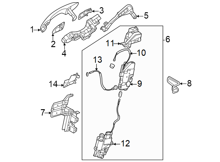 Diagram Front door. Lock & hardware. for your Genesis GV80 3.5L V6 A/T Base Sport Utility