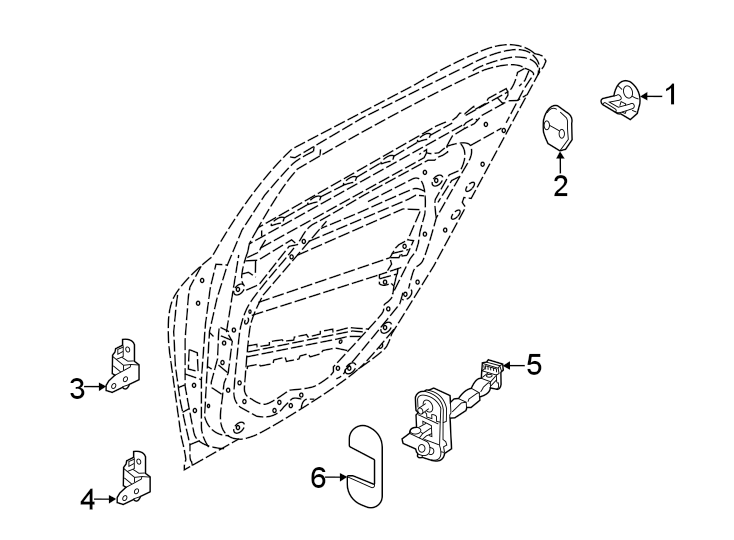 Diagram Rear door. Lock & hardware. for your 2023 Genesis GV80 3.5L V6 A/T Base Sport Utility 
