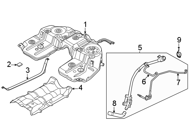 Diagram Fuel system. Fuel tank. for your 2024 Genesis GV80 2.5L A/T Advanced Sport Utility 