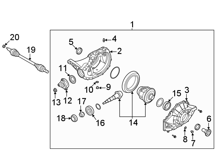 Diagram Rear suspension. Axle & differential. for your Genesis