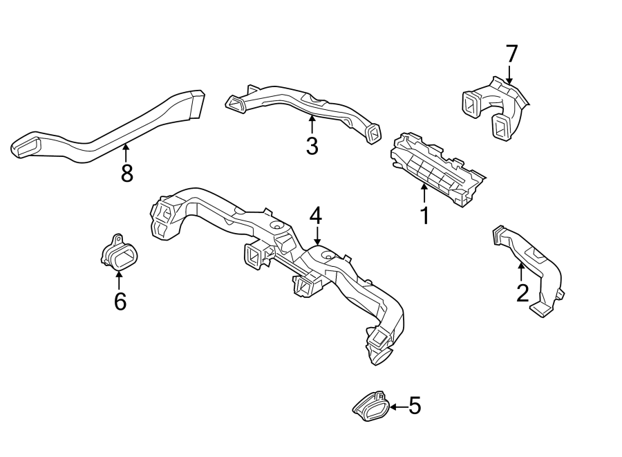 Diagram INSTRUMENT PANEL. DUCTS. for your 2005 Hyundai Elantra 2.0L A/T GLS Sedan 
