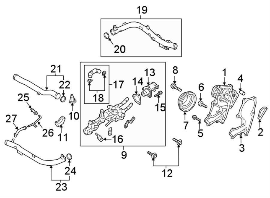 Diagram WATER PUMP. for your 2022 Genesis G90  Ultimate Sedan 