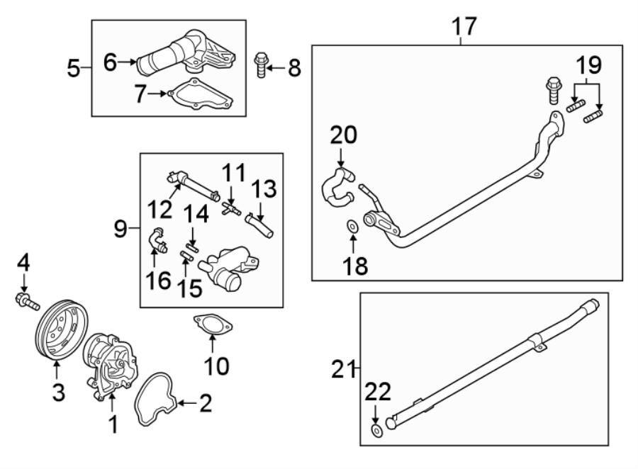 Diagram WATER PUMP. for your 2022 Genesis GV70   