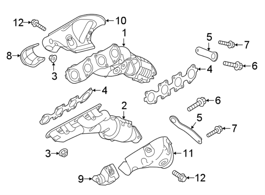 Diagram EXHAUST SYSTEM. MANIFOLD. for your Genesis