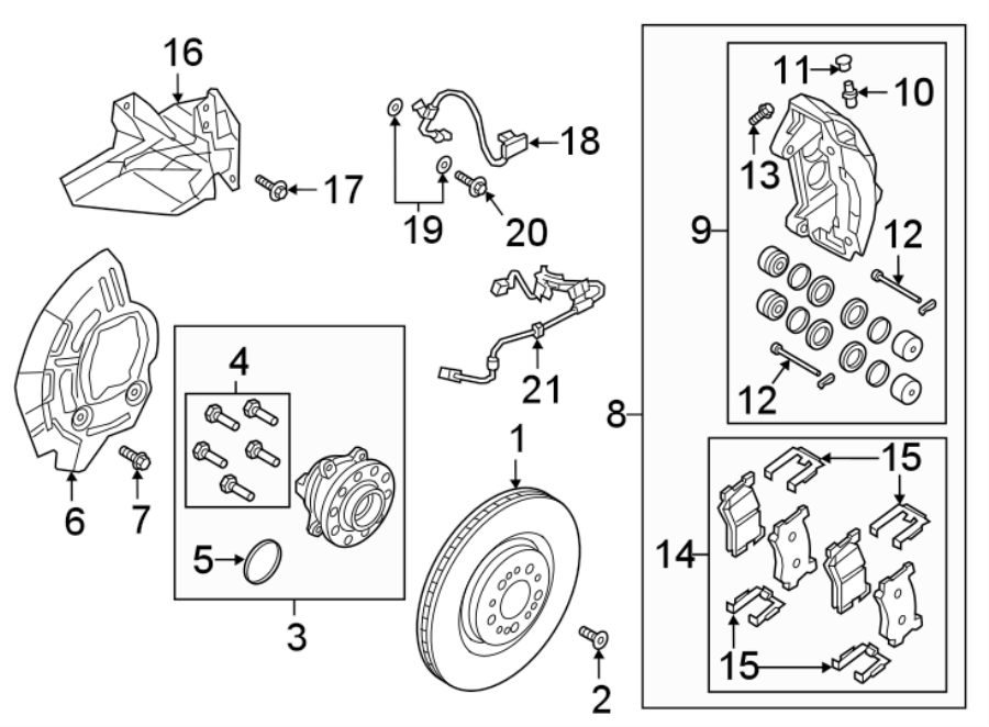 Diagram FRONT SUSPENSION. BRAKE COMPONENTS. for your Genesis