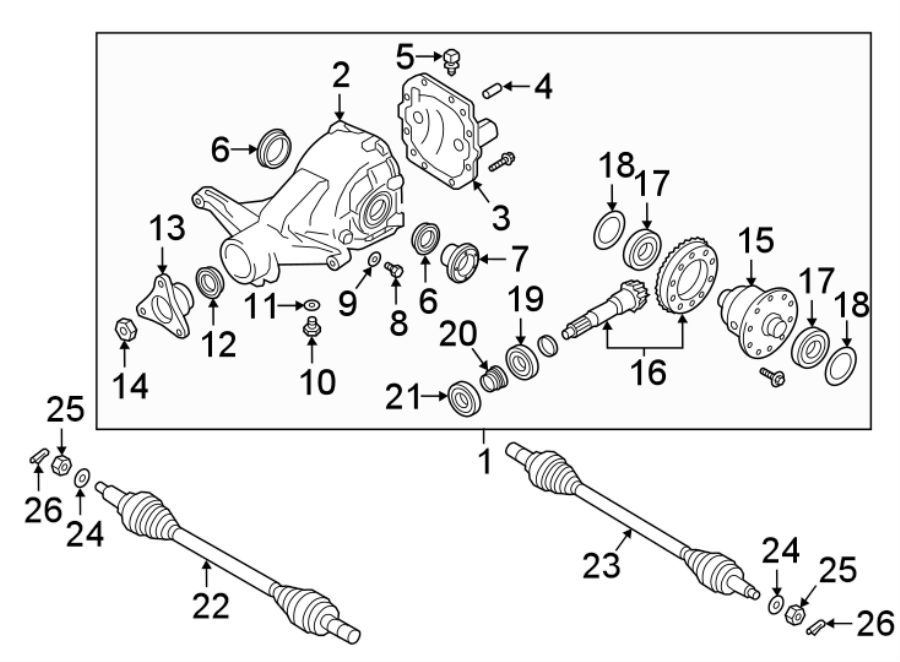 Diagram REAR SUSPENSION. AXLE & DIFFERENTIAL. for your Genesis