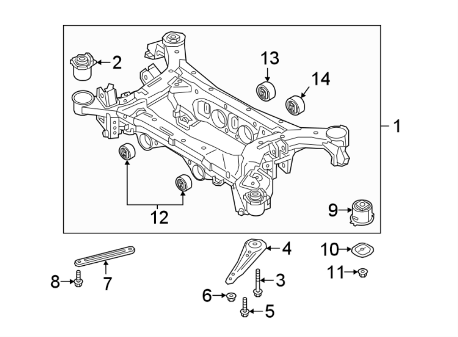 Diagram REAR SUSPENSION. SUSPENSION MOUNTING. for your Genesis G90 3.3L Lambda II V6 A/T AWD 