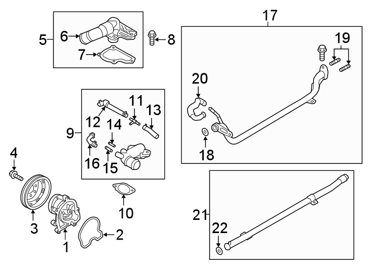 Diagram Water pump. for your 2022 Genesis GV70   