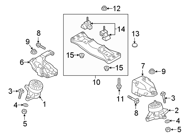Diagram Engine & TRANS mounting. for your 2020 Genesis G90   