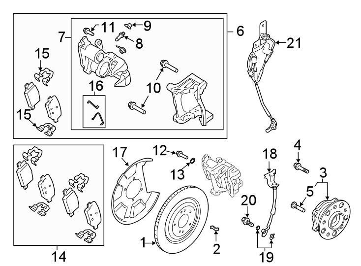 Diagram Rear suspension. Brake components. for your Genesis