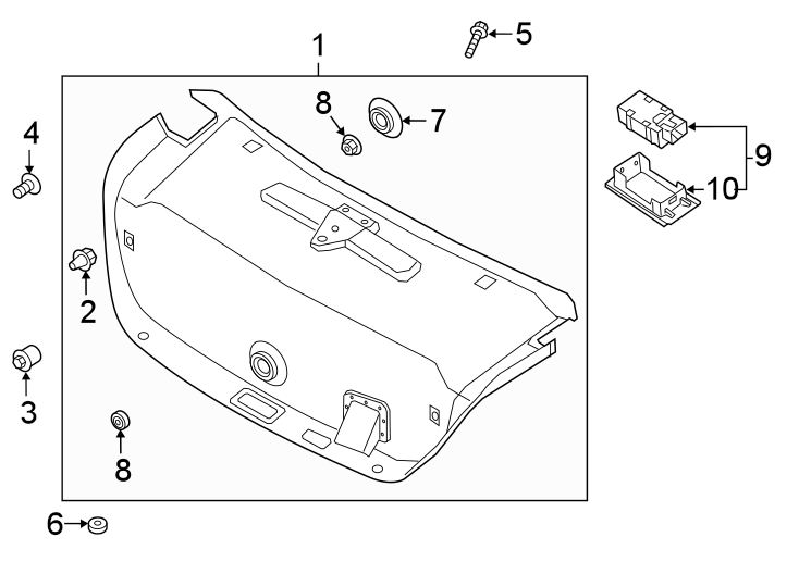 Diagram Trunk lid. Interior trim. for your 2024 Genesis GV60   