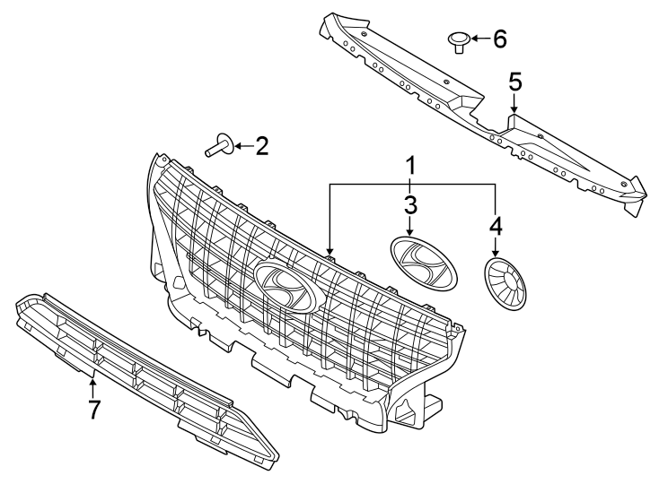 1FRONT BUMPER & GRILLE. GRILLE & COMPONENTS.https://images.simplepart.com/images/parts/motor/fullsize/1093010.png