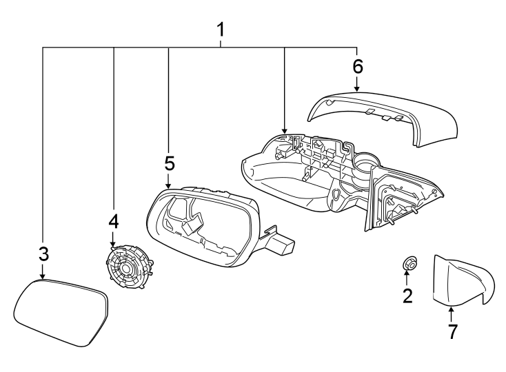 Diagram FRONT DOOR. OUTSIDE MIRRORS. for your 2021 Hyundai Santa Fe  Hybrid SEL Premium Sport Utility 