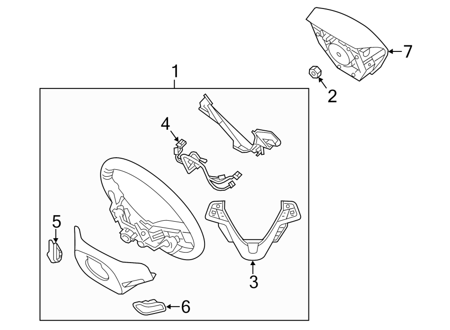 Diagram STEERING WHEEL & TRIM. for your 2012 Hyundai Santa Fe   