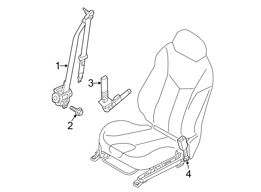 Diagram RESTRAINT SYSTEMS. FRONT SEAT BELTS. for your 2015 Hyundai Veloster 1.6L M/T Turbo R-Spec Hatchback 