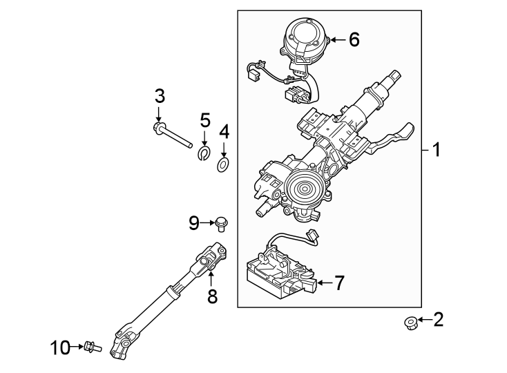 Diagram STEERING COLUMN ASSEMBLY. for your 2007 Hyundai Tucson   