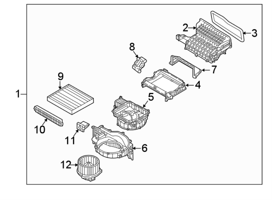 Full size assembly image of AIR CONDITIONER & HEATER. BLOWER MOTOR & FAN. (1/1)