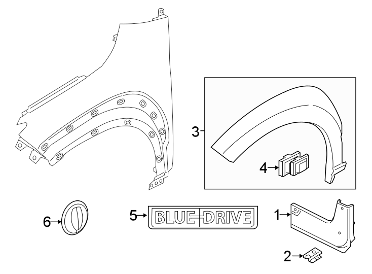 Diagram FENDER. EXTERIOR TRIM. for your Hyundai