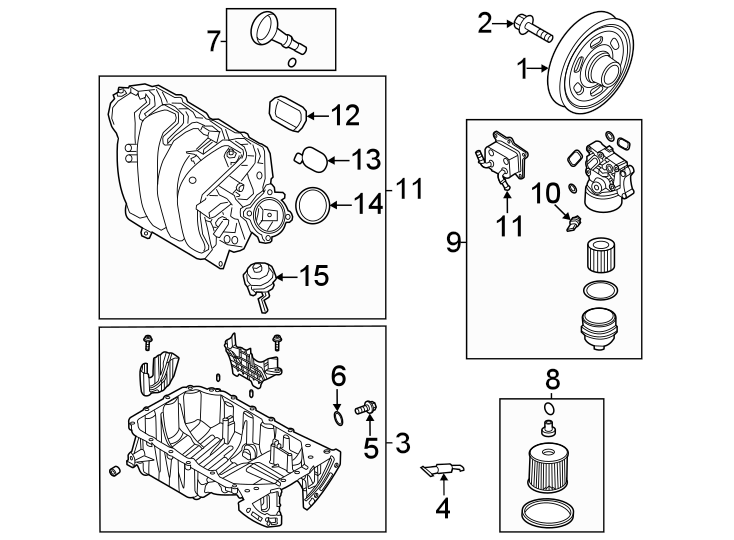 Full size assembly image of Engine / transaxle. Engine parts. (1/1)