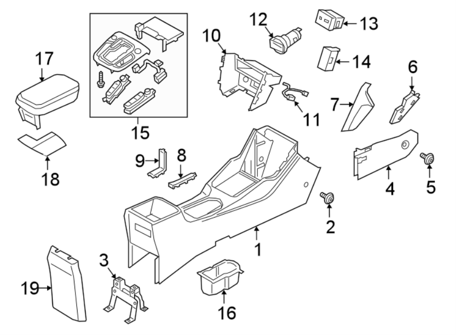 Diagram CONSOLE. for your 2009 Hyundai Elantra   