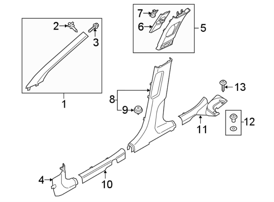 Diagram PILLARS. ROCKER & FLOOR. INTERIOR TRIM. for your 2011 Hyundai Genesis Coupe 3.8L V6 A/T 3.8 Grand Touring Coupe 