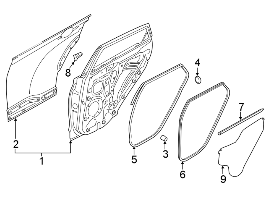 Diagram REAR DOOR. DOOR & COMPONENTS. for your 2007 Hyundai Sonata   
