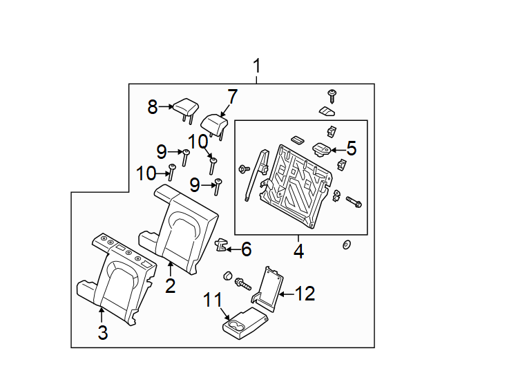 1060% seat back. Cloth. Leather. Suede. w/EV. W/LEVER. w/o EV. W/O lever.https://images.simplepart.com/images/parts/motor/fullsize/1099565.png