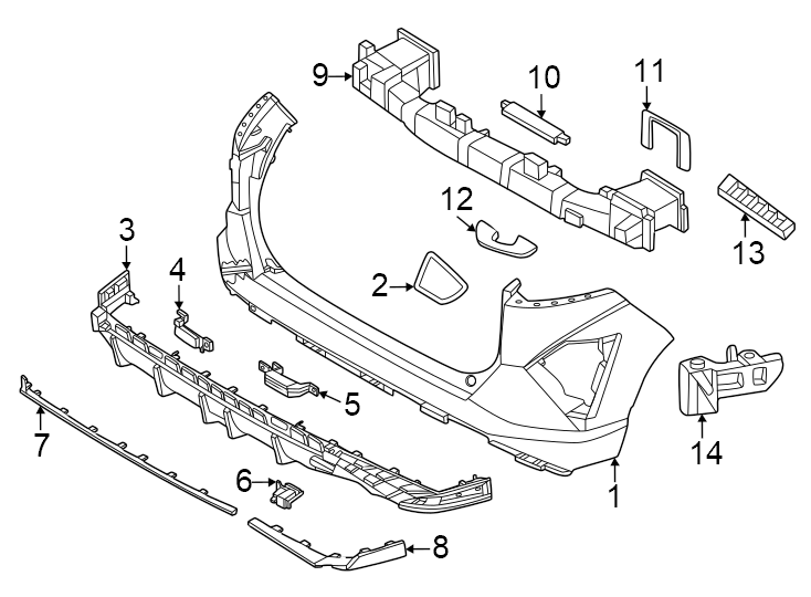 Diagram Rear bumper. Bumper & components. for your 1994 Hyundai Sonata   