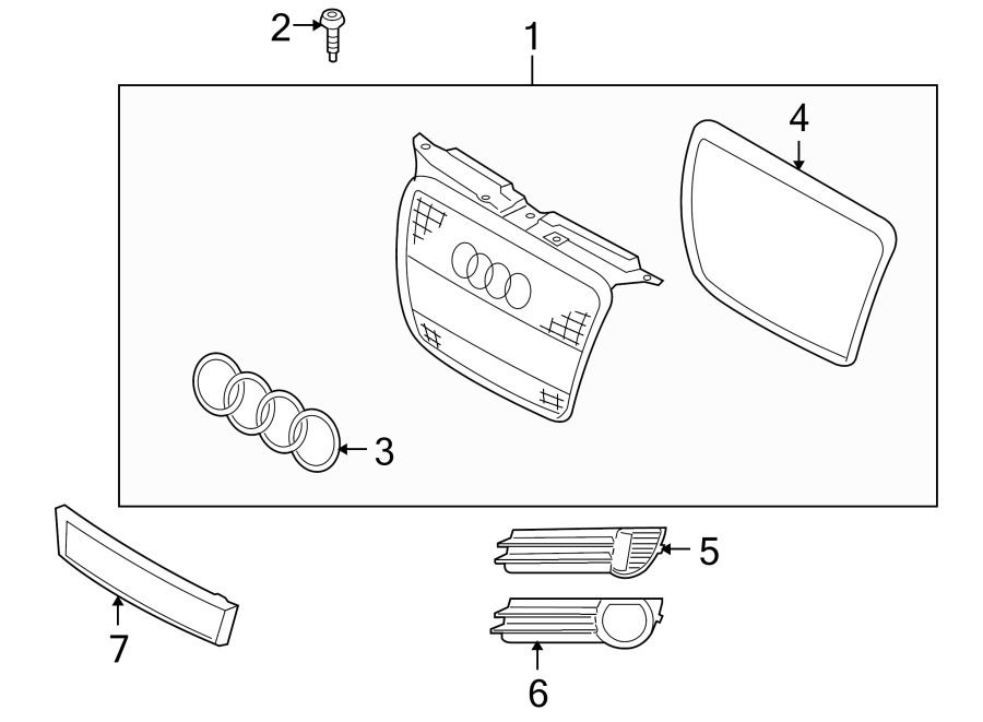 7FRONT BUMPER & GRILLE. GRILLE & COMPONENTS.https://images.simplepart.com/images/parts/motor/fullsize/1311010.png