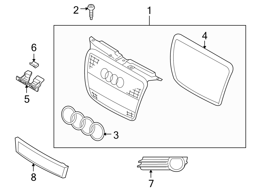 5FRONT BUMPER & GRILLE. GRILLE & COMPONENTS.https://images.simplepart.com/images/parts/motor/fullsize/1311012.png