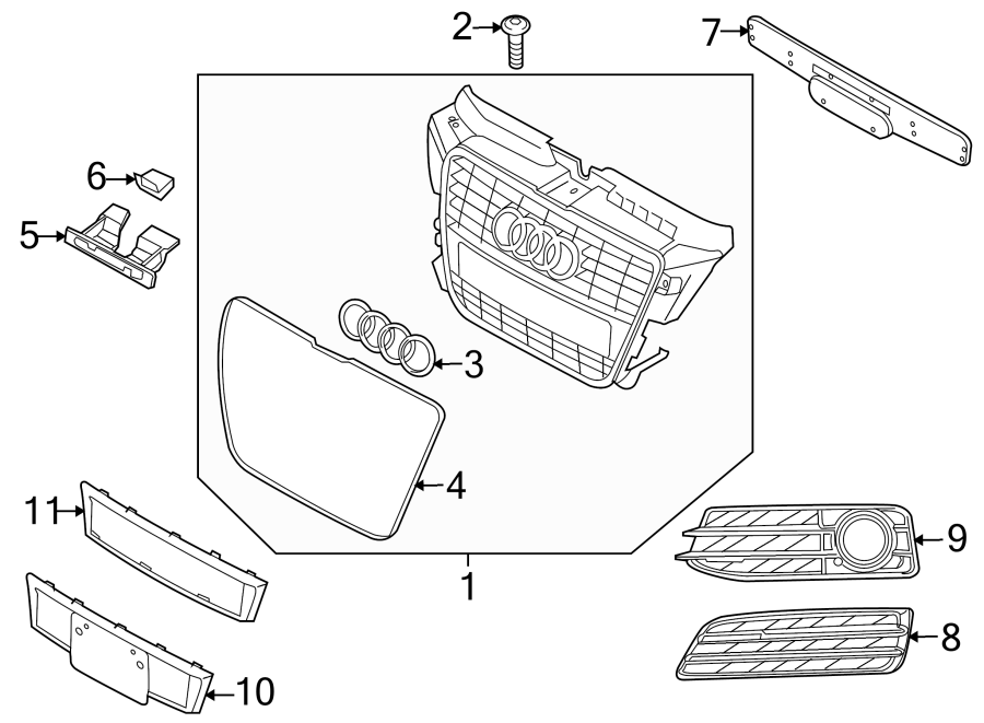 10FRONT BUMPER & GRILLE. GRILLE & COMPONENTS.https://images.simplepart.com/images/parts/motor/fullsize/1311014.png