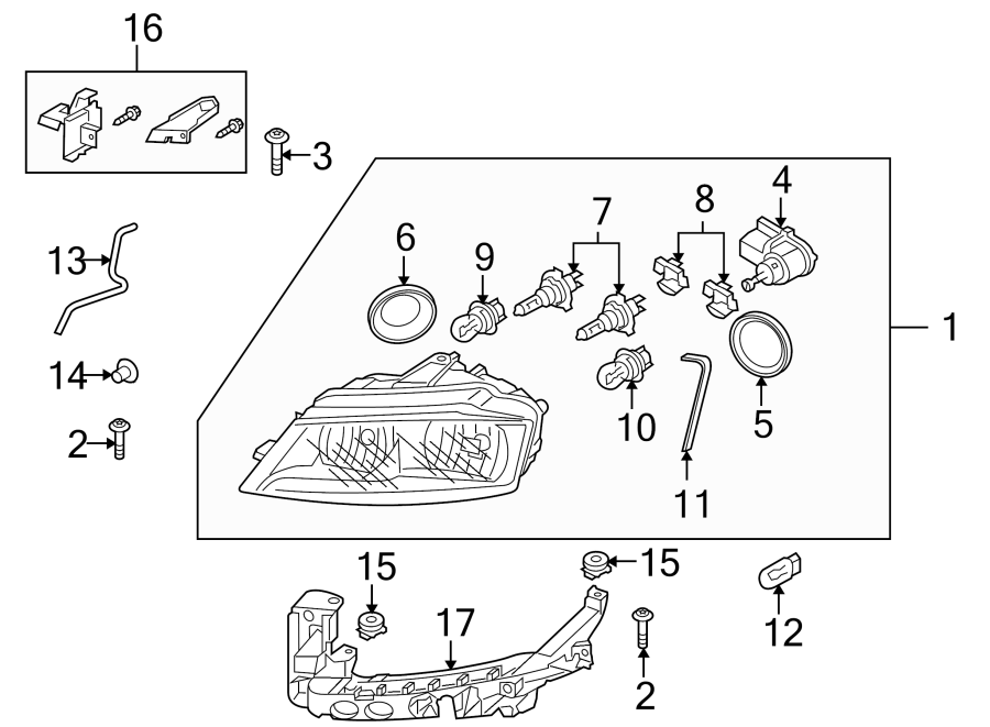 5FRONT LAMPS. HEADLAMP COMPONENTS.https://images.simplepart.com/images/parts/motor/fullsize/1311016.png