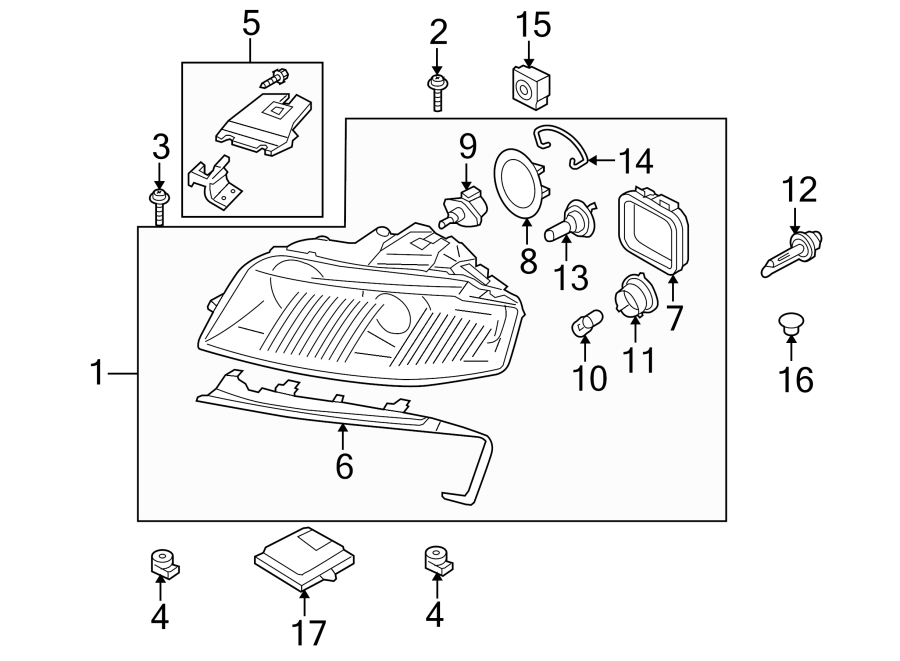 15FRONT LAMPS. HEADLAMP COMPONENTS.https://images.simplepart.com/images/parts/motor/fullsize/1311020.png