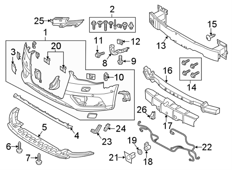 8FRONT BUMPER & GRILLE. BUMPER & COMPONENTS.https://images.simplepart.com/images/parts/motor/fullsize/1312017.png