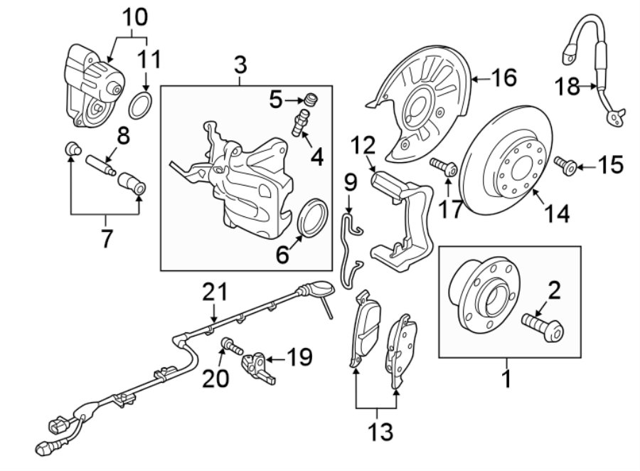 Rear suspension. Brake components.