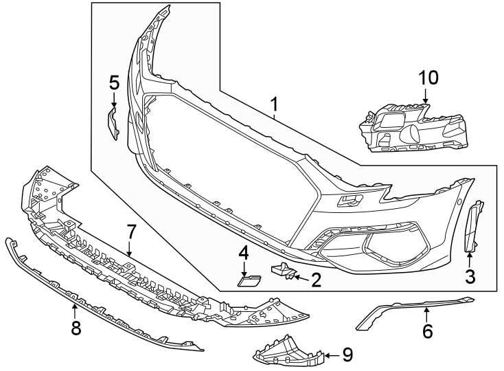 8Front bumper & grille. Bumper & components.https://images.simplepart.com/images/parts/motor/fullsize/1313005.png