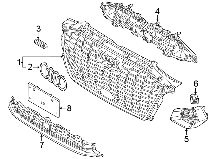 2Front bumper & grille. Grille & components.https://images.simplepart.com/images/parts/motor/fullsize/1313020.png