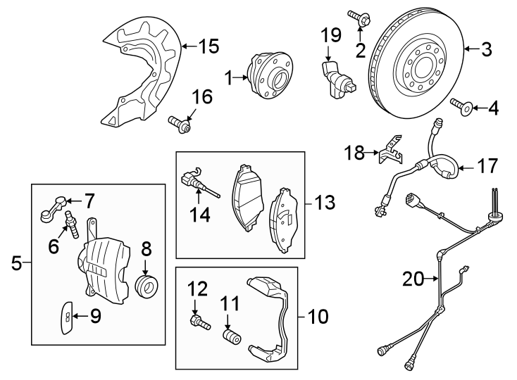 13Front suspension. Brake components.https://images.simplepart.com/images/parts/motor/fullsize/1313390.png