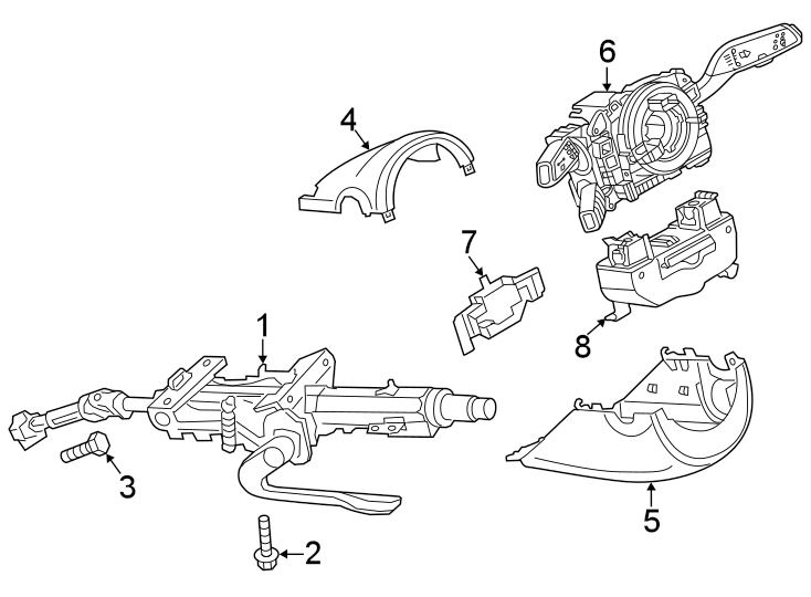 4Shroud. Steering column assembly. Switches & levers.https://images.simplepart.com/images/parts/motor/fullsize/1313420.png